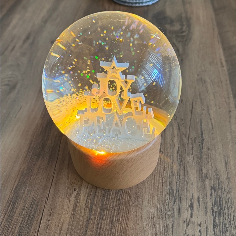 Joy Love Peace Light-Up Globe